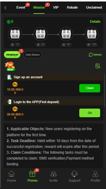 promotions of VK999 game