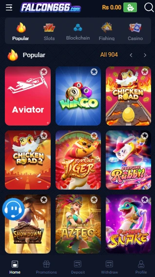 Falcon666 Game interface