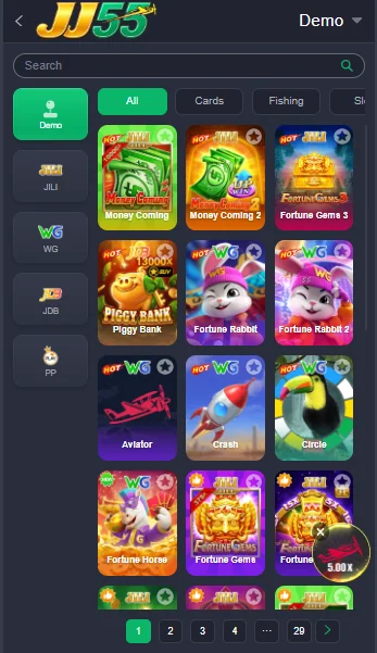 jj55 game interface
